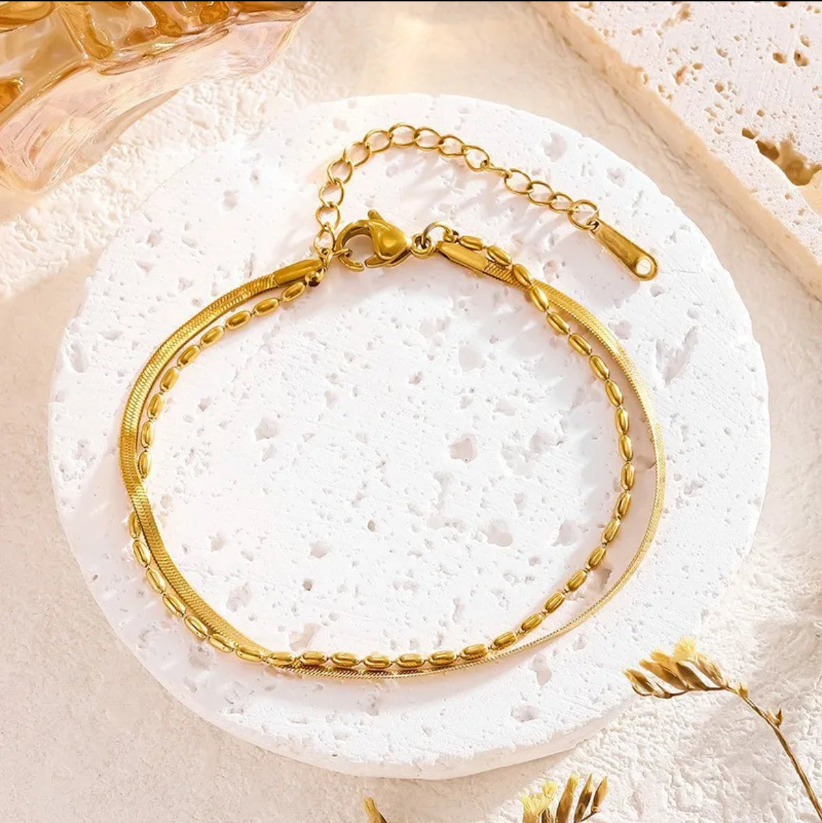 Dual Chain Bar Bracelet