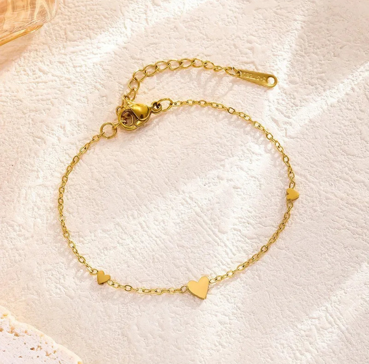 Heart Link Gold Bracelet