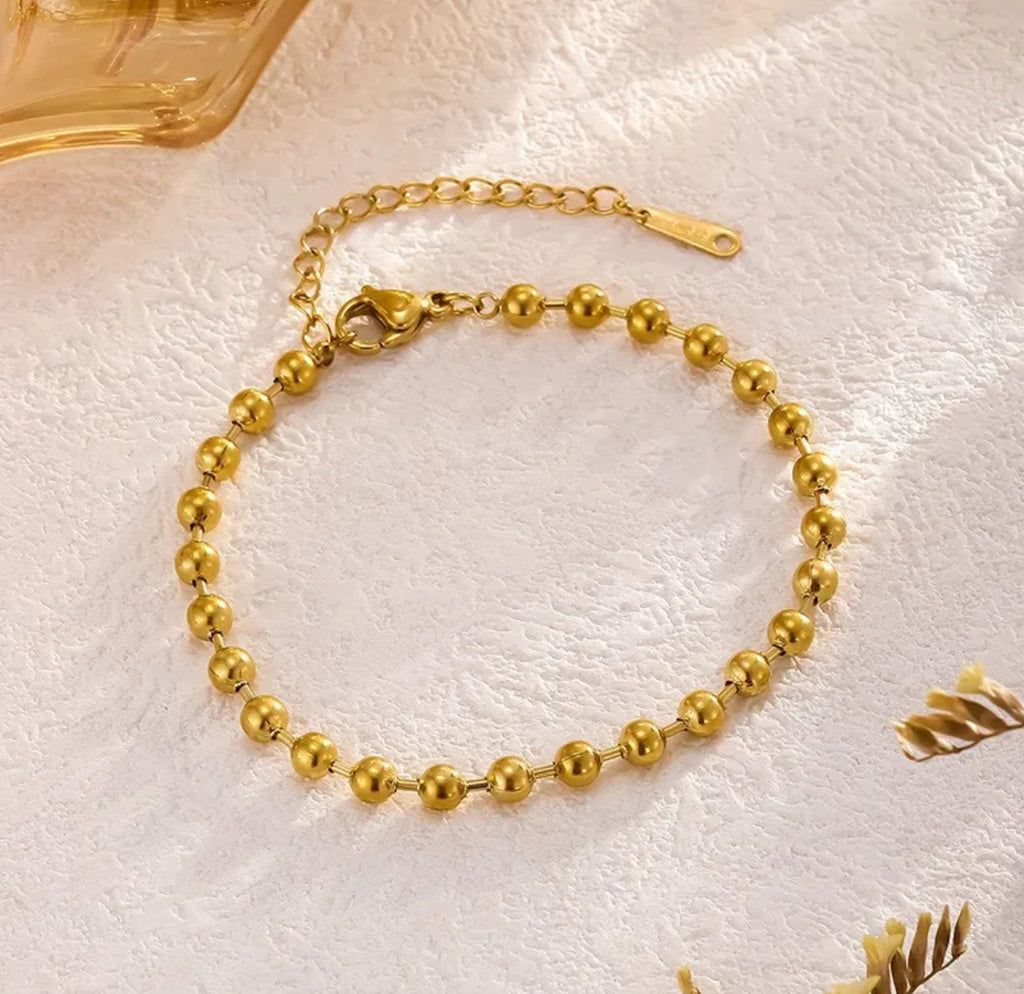Gold Bead Chain Bracelet