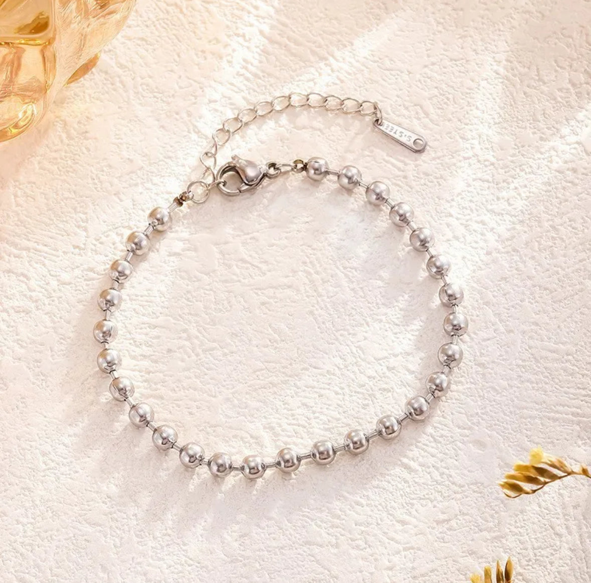 Gold Bead Chain Bracelet