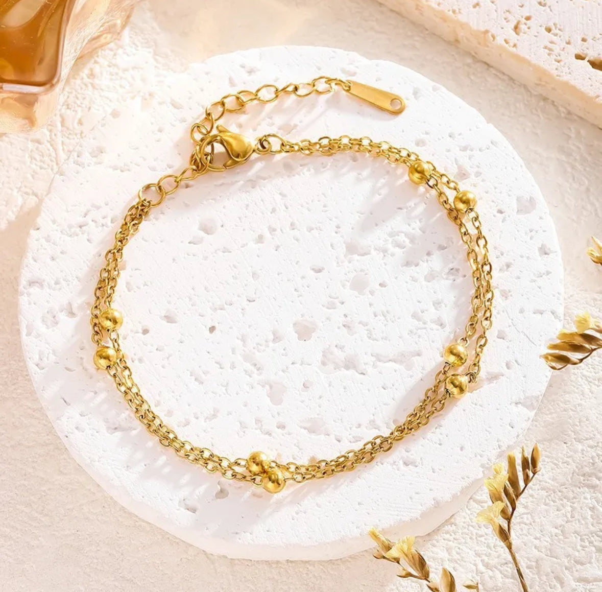 Double Chain Bead Bracelet