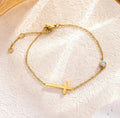 Cross Bar Gold Bracelet